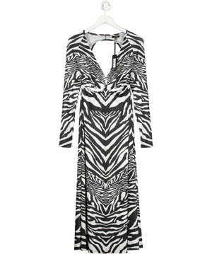 AFRM Black / White Zebra Print Cut Out Maxi Dress UK XS
