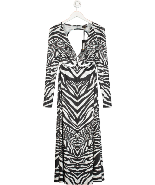 AFRM Black / White Zebra Print Cut Out Maxi Dress UK XS