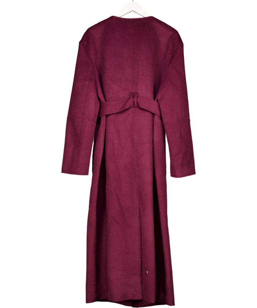 Karen Millen Red Brushed Wool Single Breasted Belted Tailored Maxi Coat - Tall UK 16