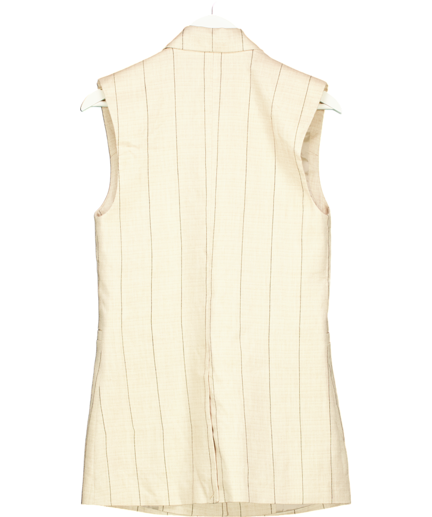 & Other Stories Beige Linen-blend Blazer Waistcoat UK 4