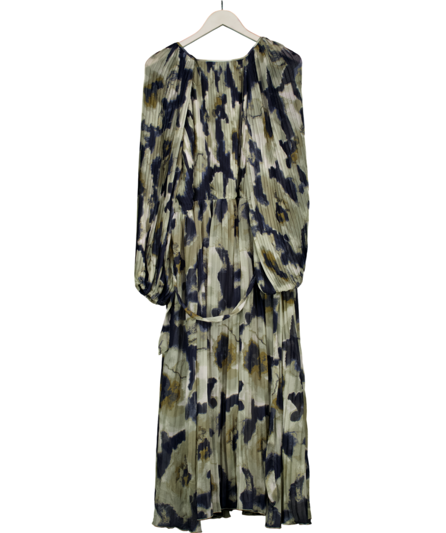 TU Green Long Sleeve Pleated Tie Front Maxi Dress UK 22