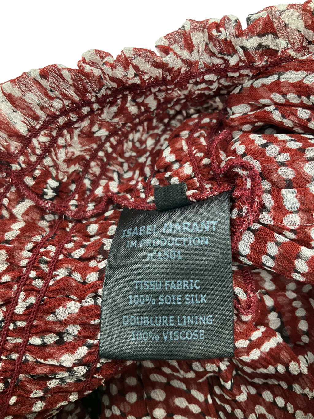 Isabel Marant Red Spotted Chiffon Sleeveless Dress UK 6