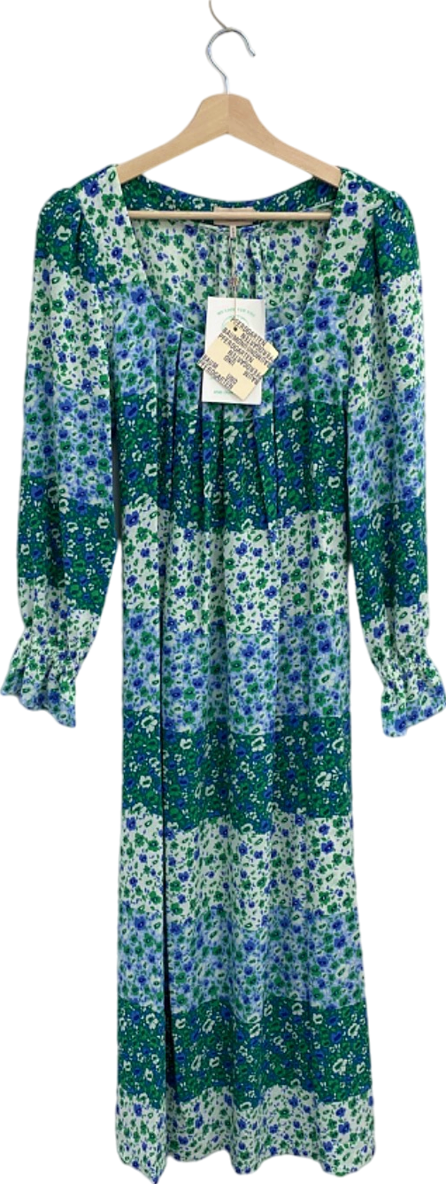 Baum Und Pferdgarten Green Blue Floral Midi Dress UK 12