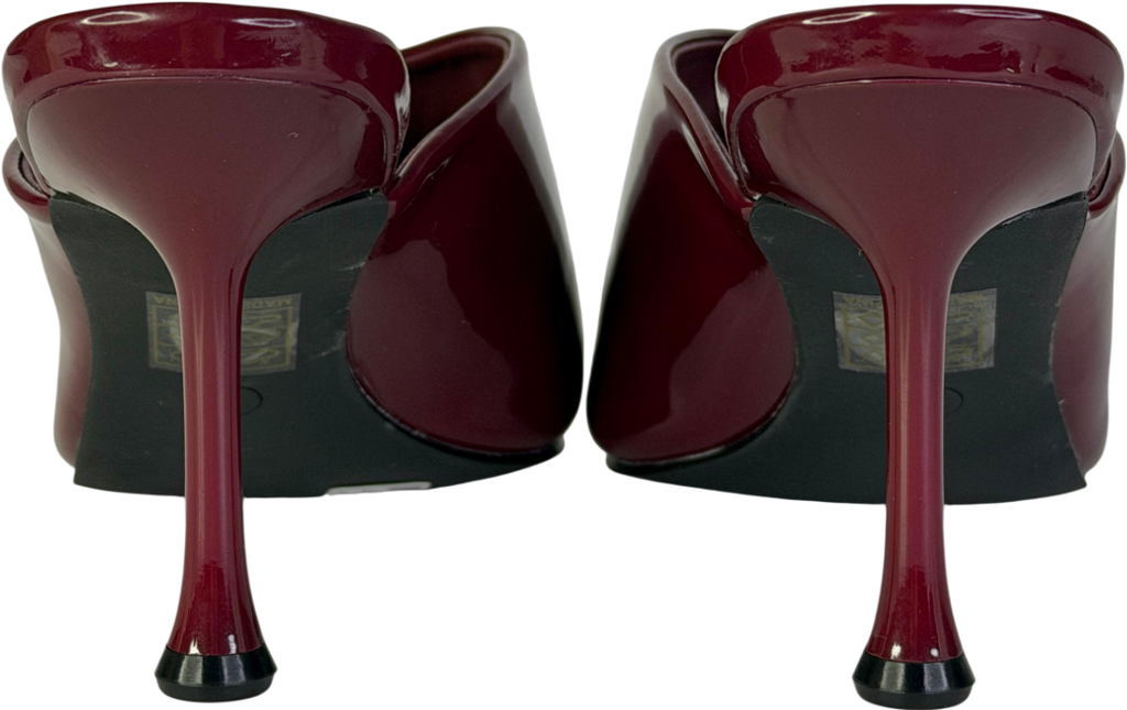 Public Desire Red J'adore Burgundy Mule Heels UK 5 EU 38 👠