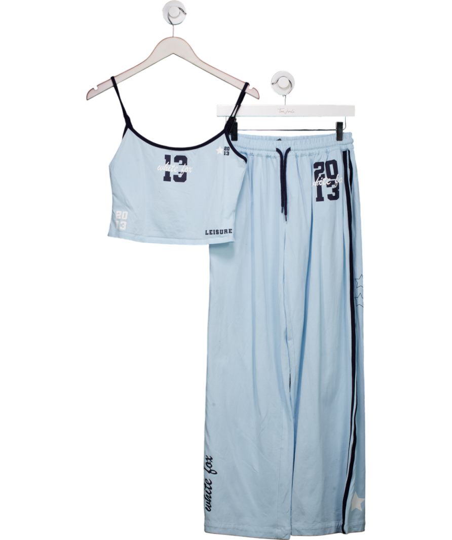 White Fox Blue All Star Season Track Pants And Singlet Set UK M