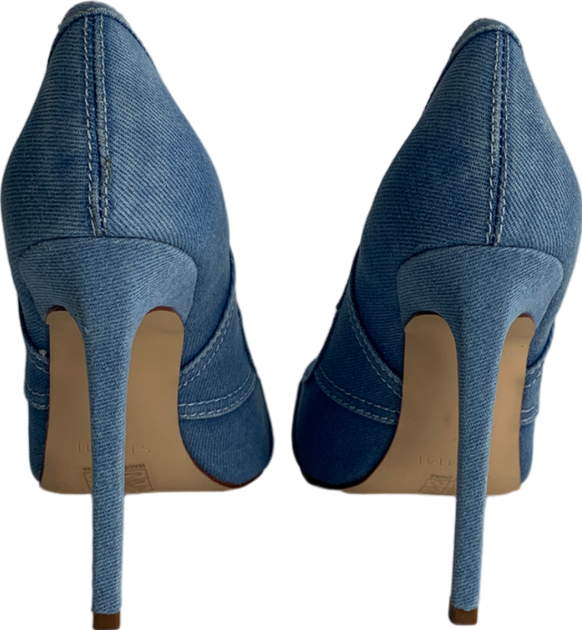 SIMMI Aggie Blue Denim Patchworks Stiletto UK 5 EU 38 👠