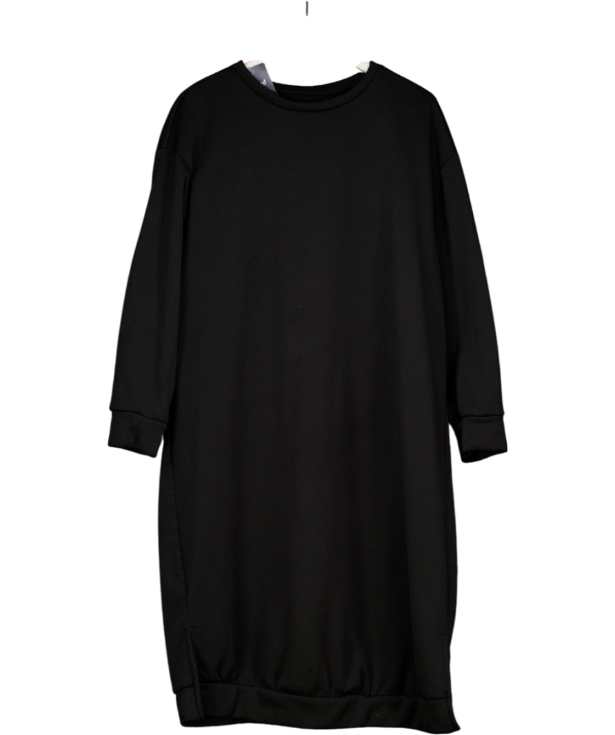 Finjani Black Sweatshirt Maxi Dress With Printed Graphic UK XXL