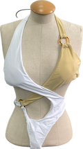 Mermaids White Cut Out One-piece Swimsuit UK M