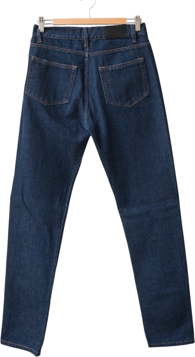 SUNSPEL Dark Indigo Blue Classic High Waist Tapered Slim Leg Jeans W27