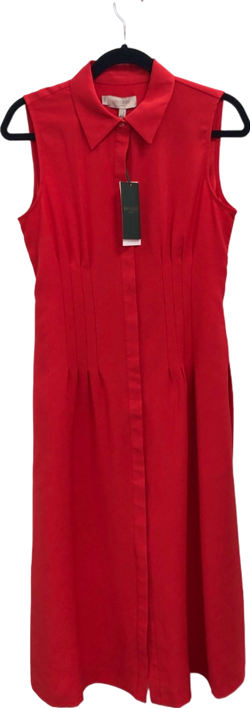 Hobbs Sandra Sleeveless Dress, Begonia Red UK 10
