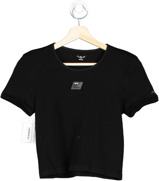 Ietsfrans Black Ribbed Cropped Tee XL