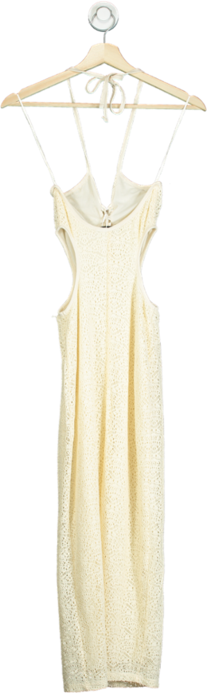 Bershka Cream Lace Cut-Out Dress UK XS