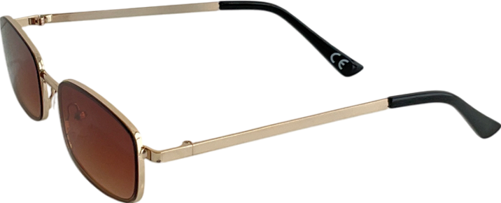 ASOS Square Metal Sunglasses With Brown Lens One Size