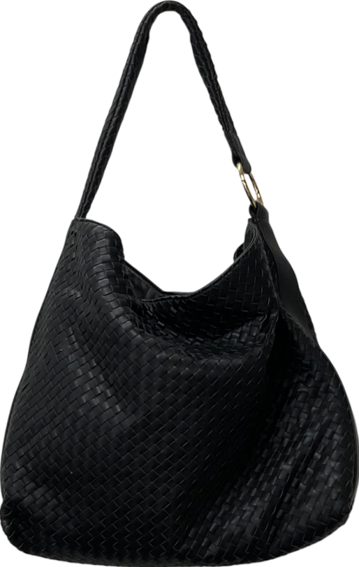 River Island Black Woven Slouch Tote Bag
