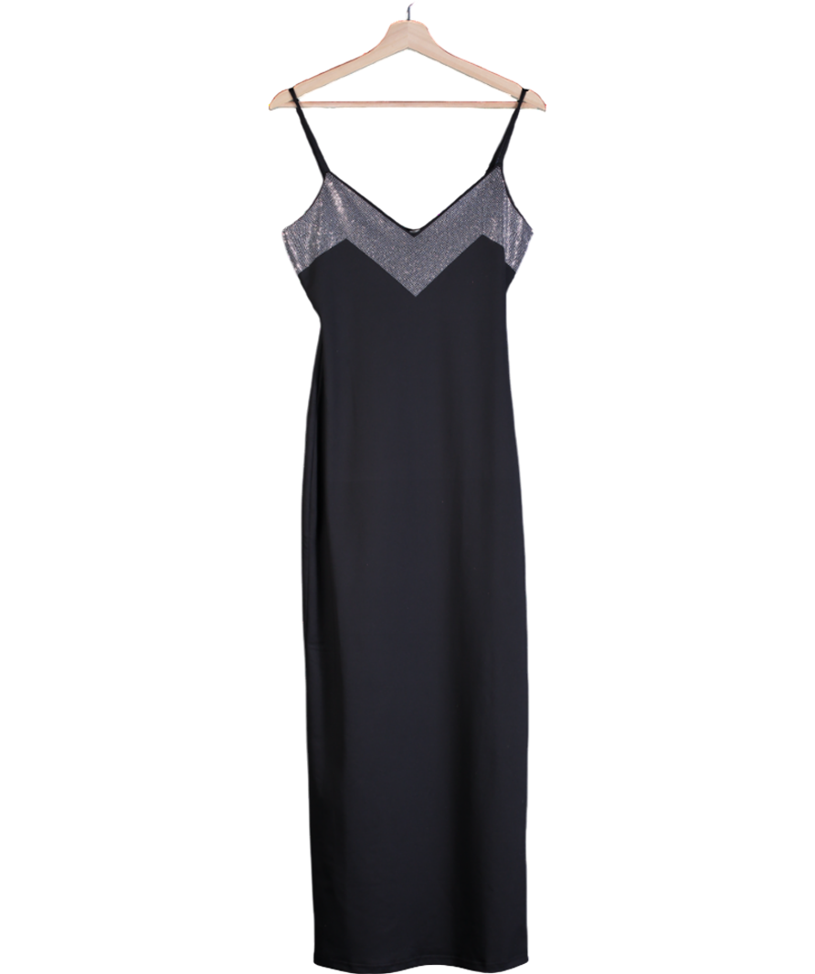 4th & Reckless Black Embellished Trim Maxi Dress- Sofie UK 8