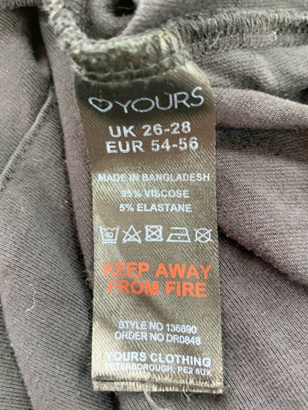 Yours Black Sleeveless Tunic Dress with Pockets UK 26-28