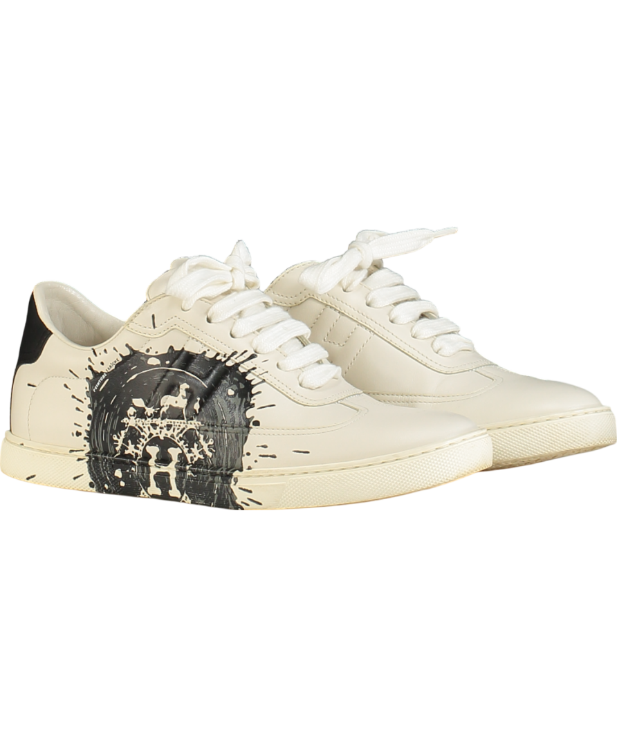 Hermès White White/ Black Quicker "H" Logo Trainers UK 2.5 EU 35.5 👠