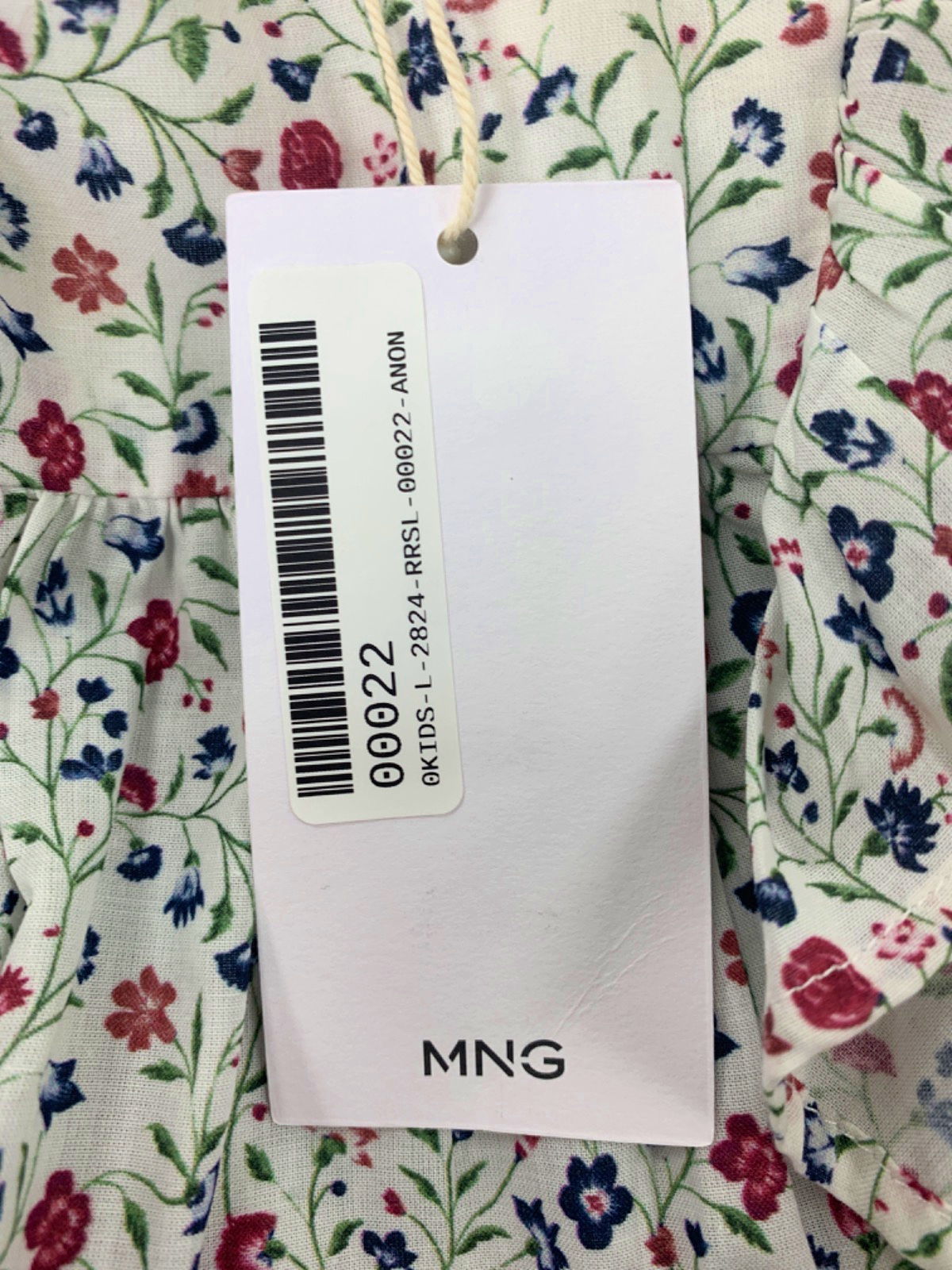Mango White Floral Ruffle Top 3-4 Years