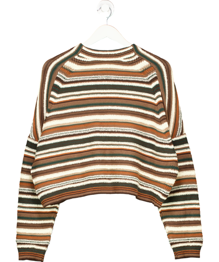Whistles Brown Winnie Striped Knit Cardigan UK M