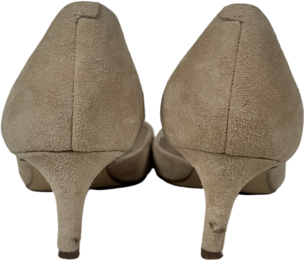 Nine West Cream Nydia Neutral Suede Pointed Toe Pumps UK 5.5 EU 38.5 👠