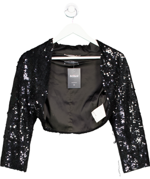 Dolce & Gabbana Black Silk Sequin Bolero IT 46 UK S