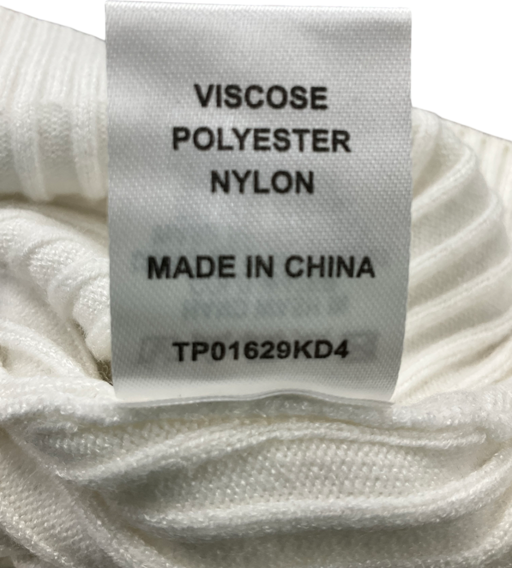 Meshki White Collared Cropped Cardigan UK XS