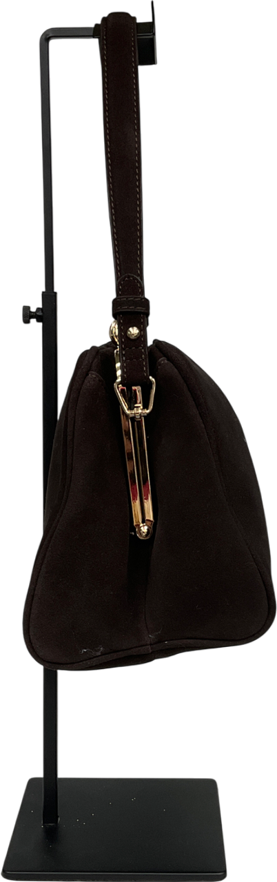 Tabitha Simmons X Next Aunty Mary's Chocolate Brown Suede Structured Bag