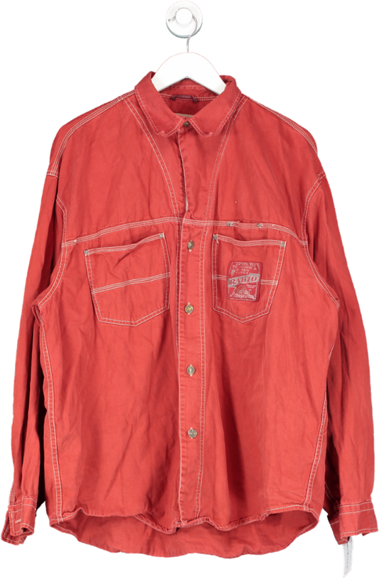 Radio Jeans Red Button Down Shirt UK M