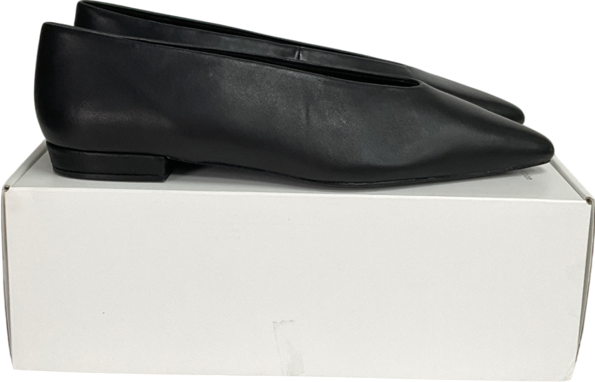 H&M Black Leather Ballet Pumps UK 6 EU 39 👠