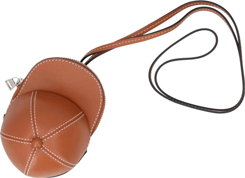 JW ANDERSON Tan Brown Leather Nano Cap Crossbody Bag