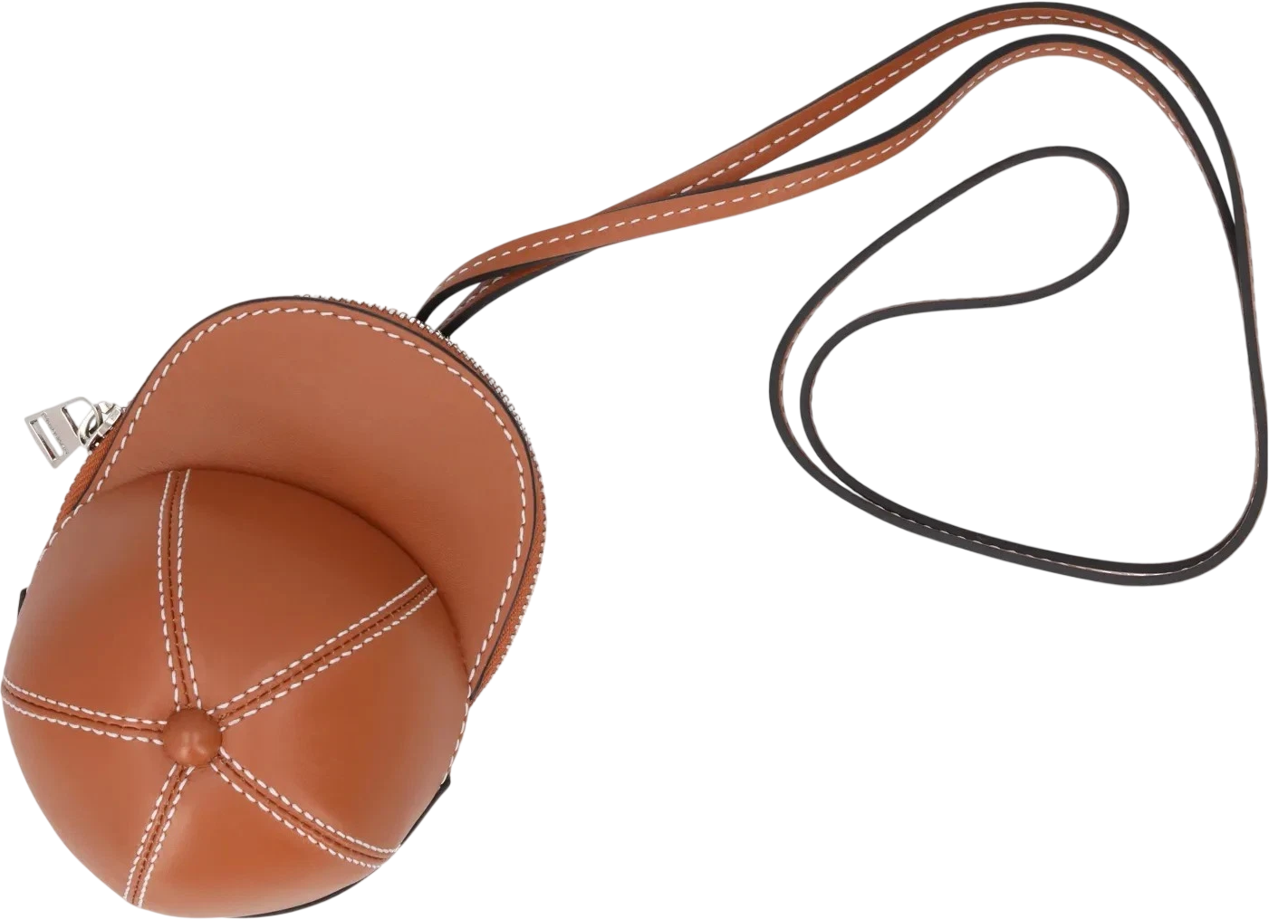 JW ANDERSON Tan Brown Leather Nano Cap Crossbody Bag