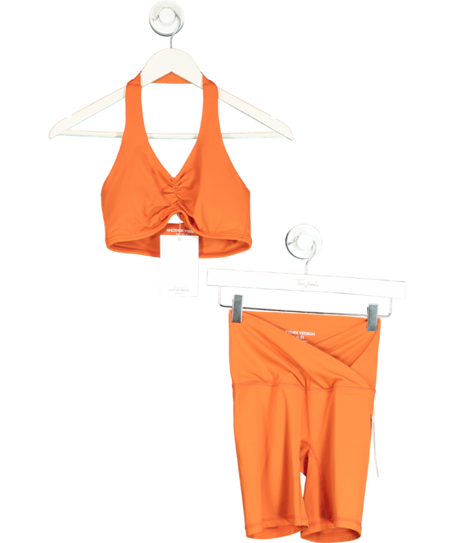 Another Version Orange Second Skin Ruched Set UK S