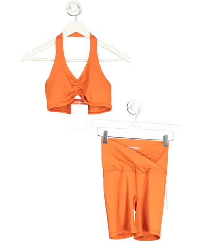 Another Version Orange Second Skin Ruched Set UK S