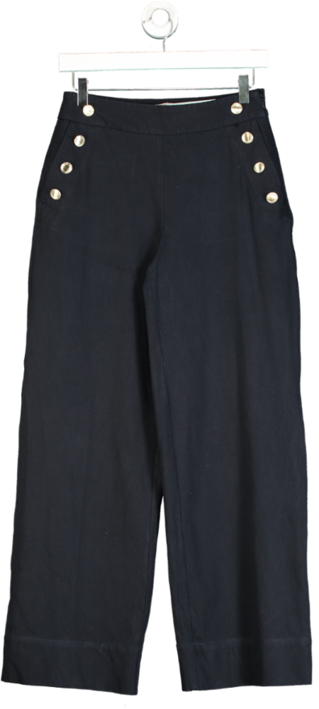 Hobbs Navy Wide Leg Trousers UK 6