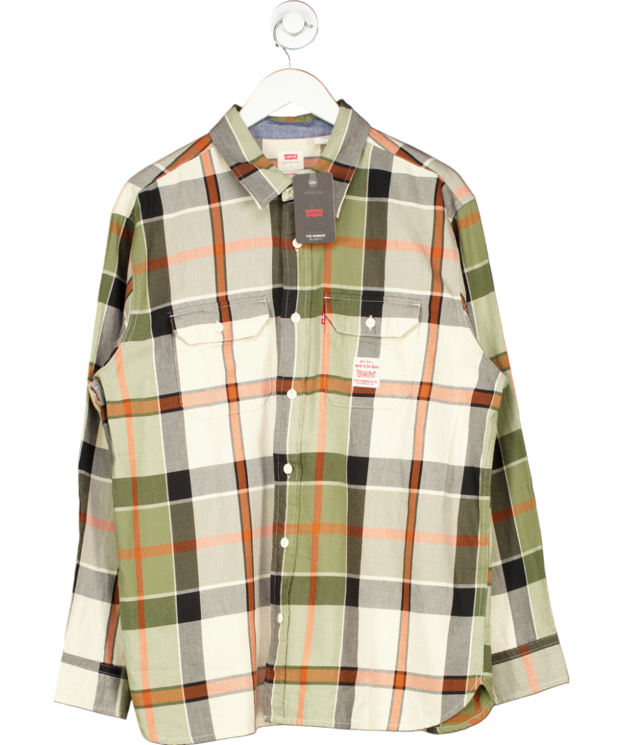 levis Green Plaid Worker Shirt UK L