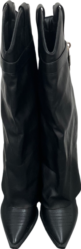 Ego Black Ava Lock Detail Pointed Toe Boot UK 5 EU 38 👠