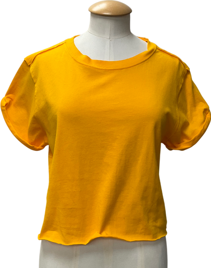 Free People We The Free Yellow Be My Baby Tee UK S