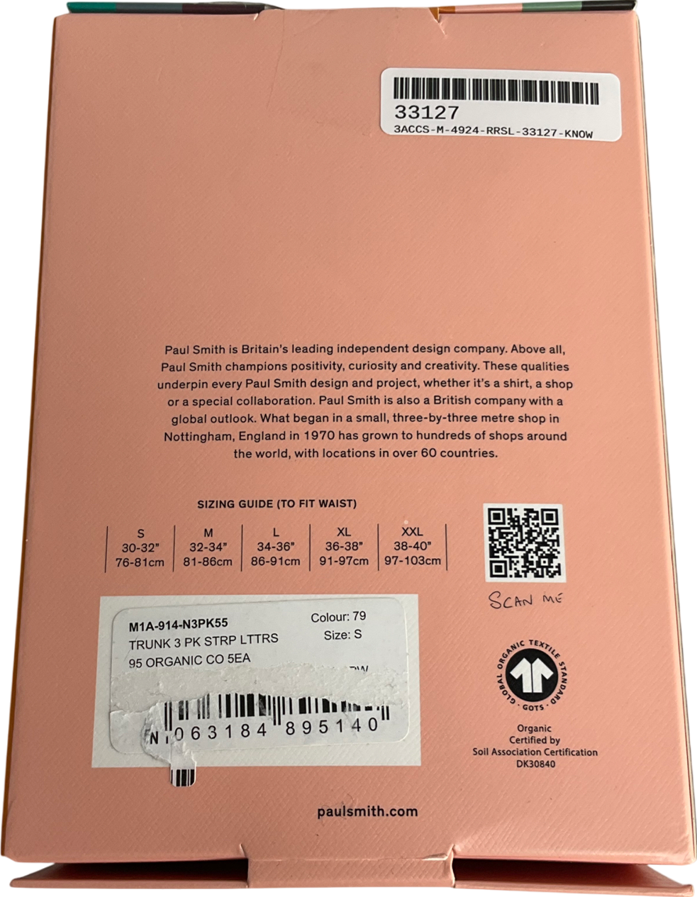 Paul Smith Multicoloured 3-pack Stripes & Letters Boxer Trunks, Black/multi UK S