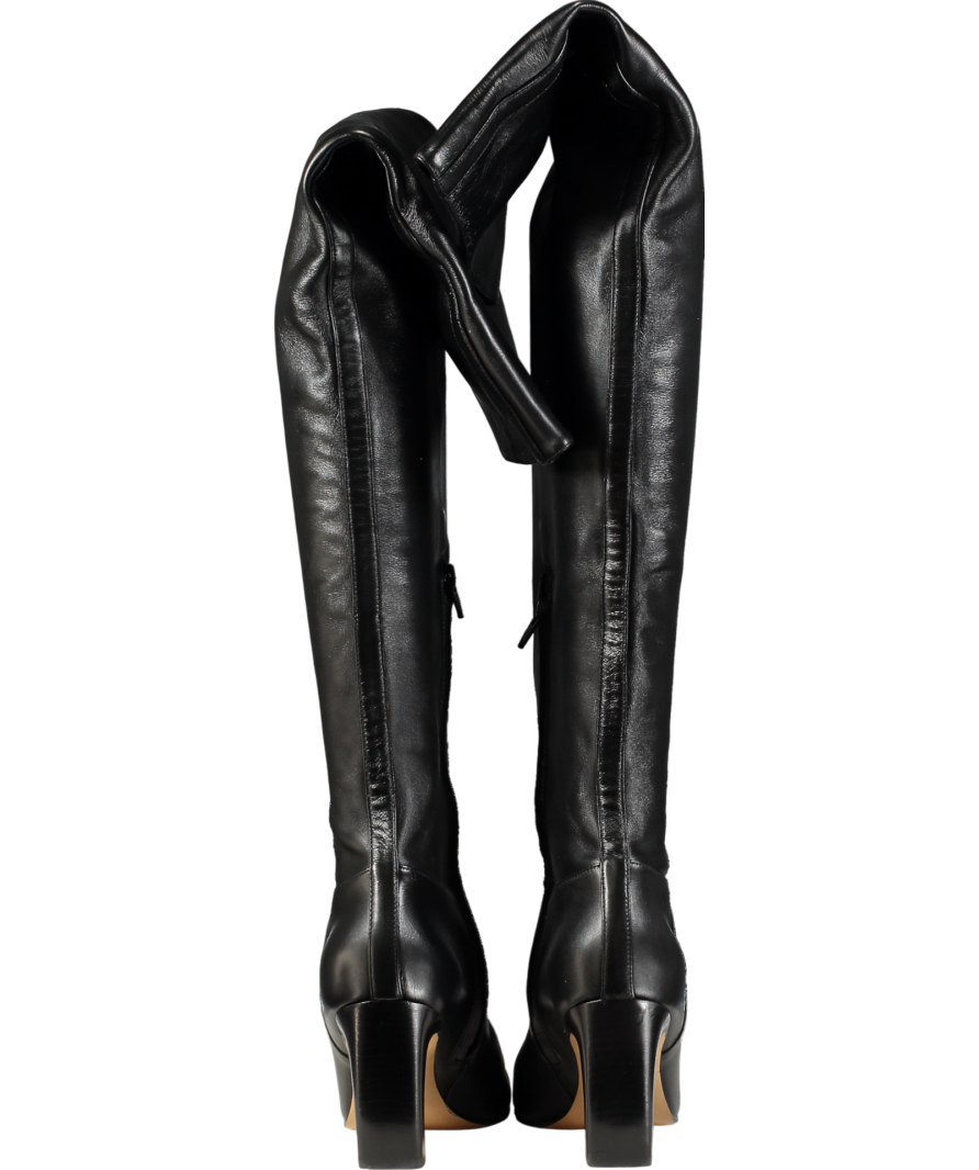Khaite Black Leather Knee High Boots UK 5 EU 38 👠