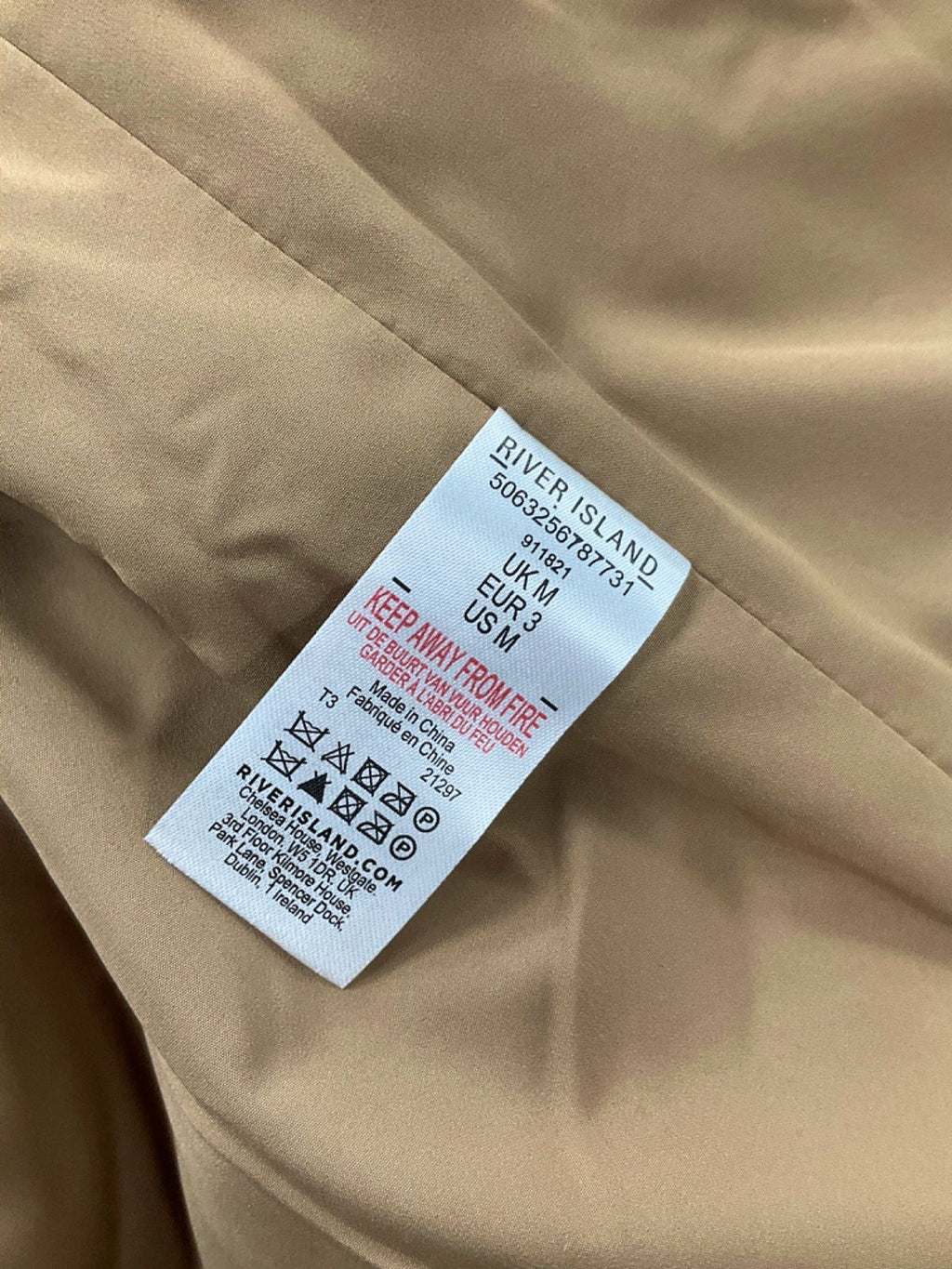 River Island Brown Faux Fur Jacket UK M