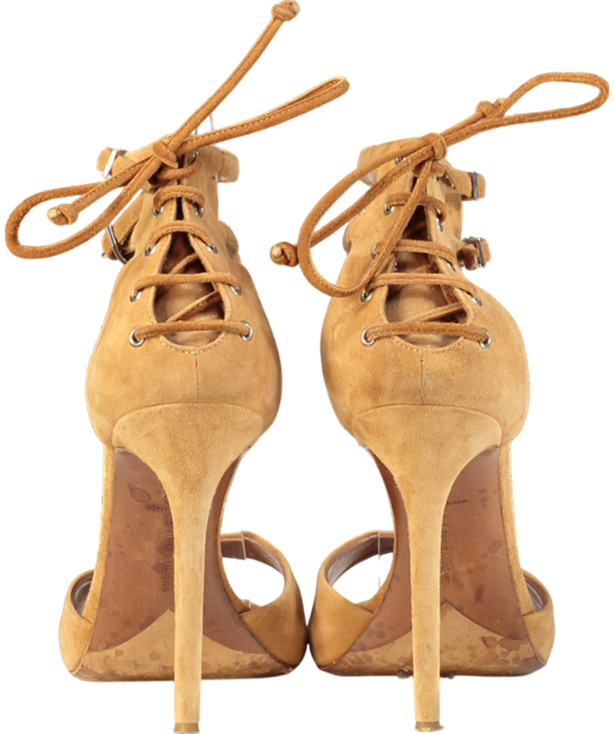 Tabitha Simmons Brown Lace-back Suede Ankle Sandal UK 5 EU 38 👠