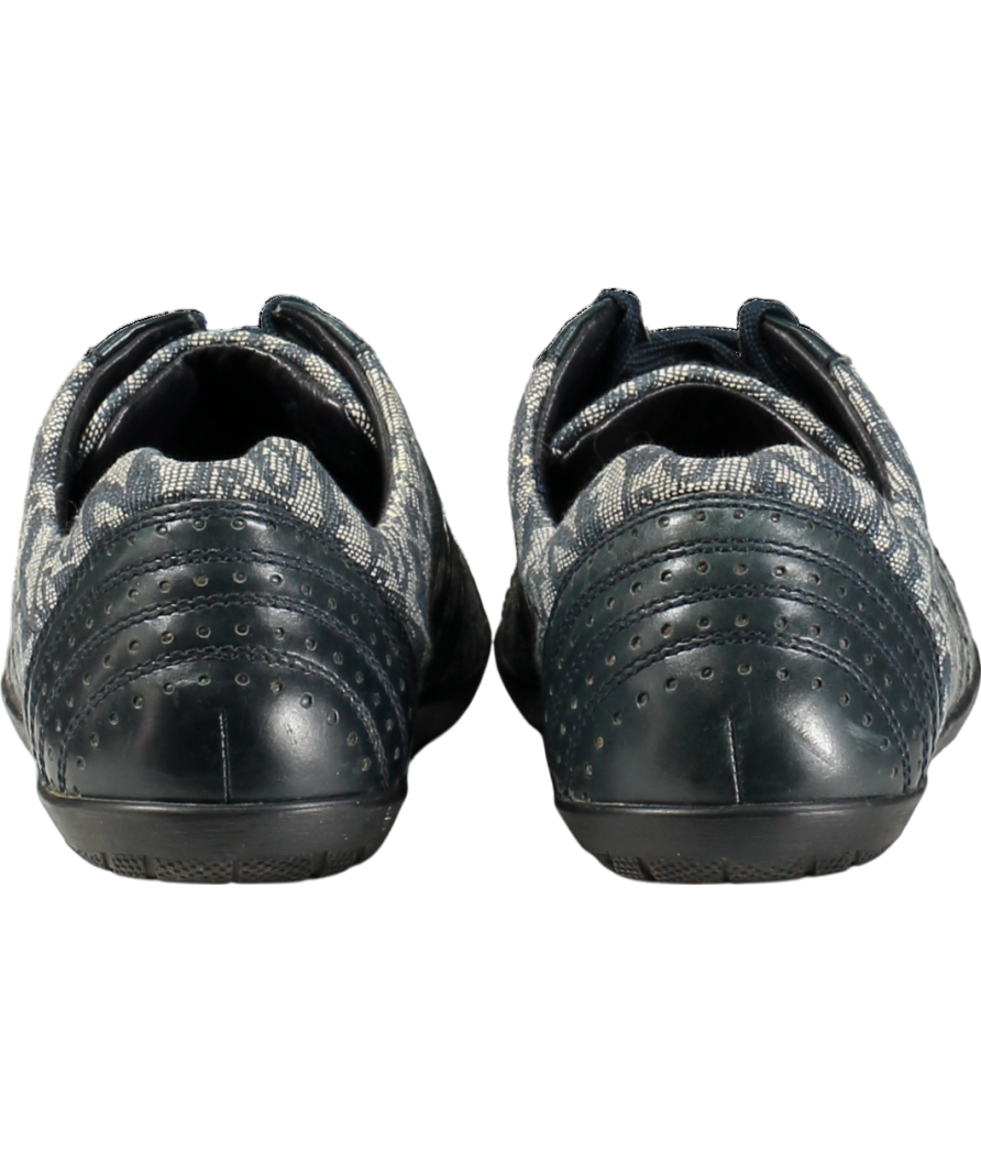 Dior Blue Leather And Diorissimo Canvas Low Top Sneakers UK 7 EU 40 👠