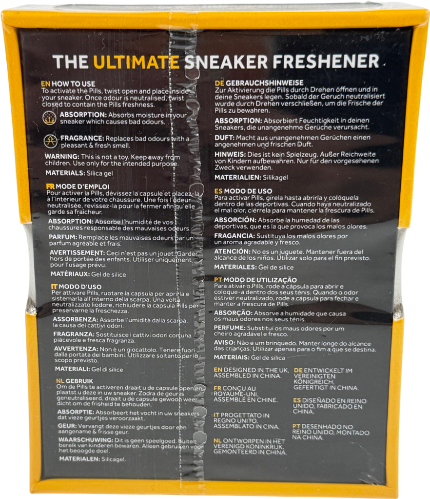 Crep Refresher Pill - Ultimate Shoe Deodorant, Fresh Cotton Fragrance - Black One Size