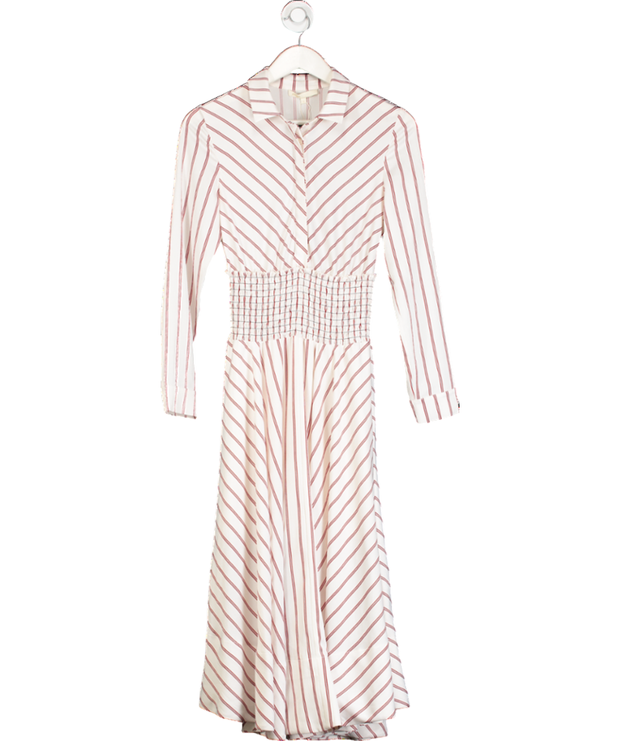 Maje White Striped Shirt Midi Dress UK 8