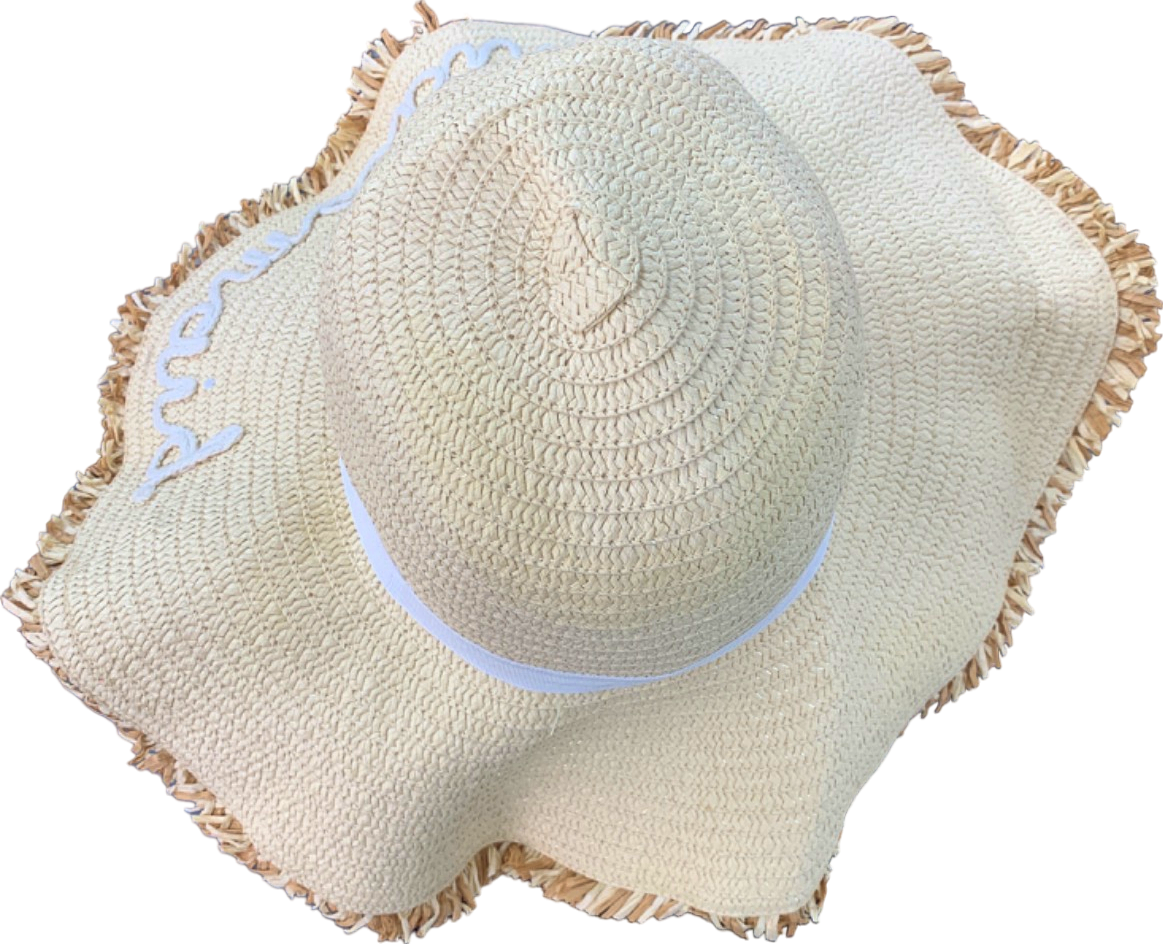 South Beach Beige Bridesmaid Floppy Sun Hat One Size