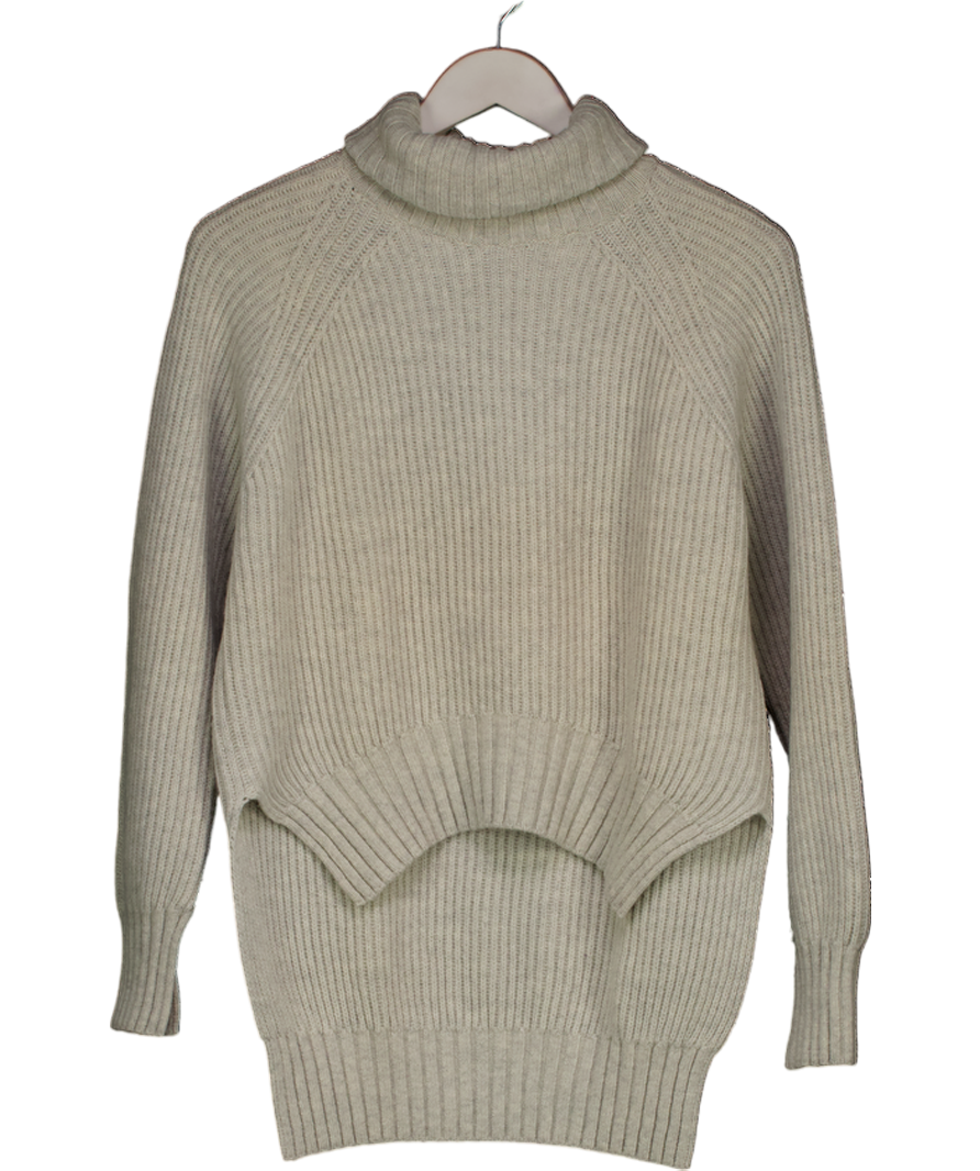 Joseph Grey 100% Wool Ribbed Turtleneck Jumper UK S