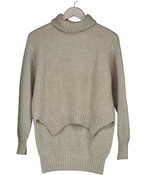 Joseph Grey 100% Wool Ribbed Turtleneck Jumper UK S
