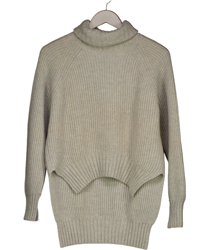 Joseph Grey 100% Wool Ribbed Turtleneck Jumper UK S