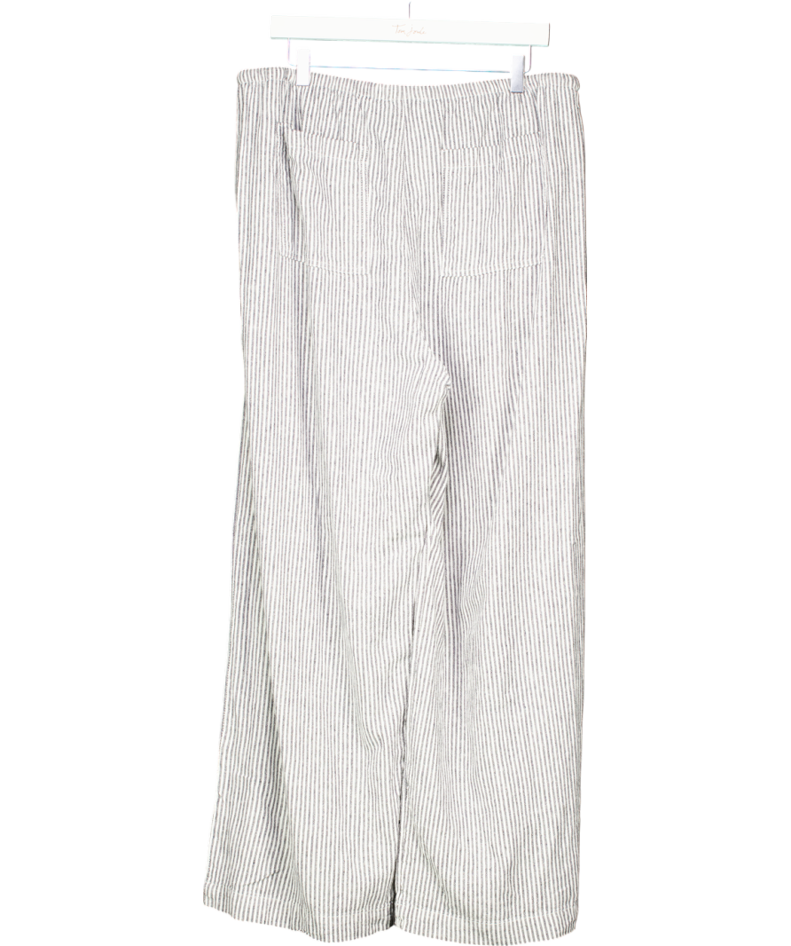 M&S White Linen Blend Wide Leg Trousers UK 18