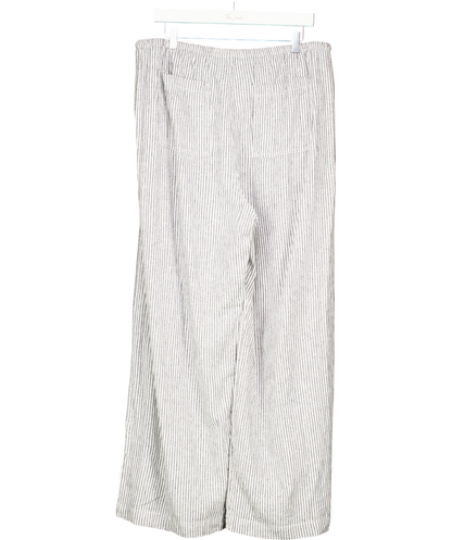 M&S White Linen Blend Wide Leg Trousers UK 18